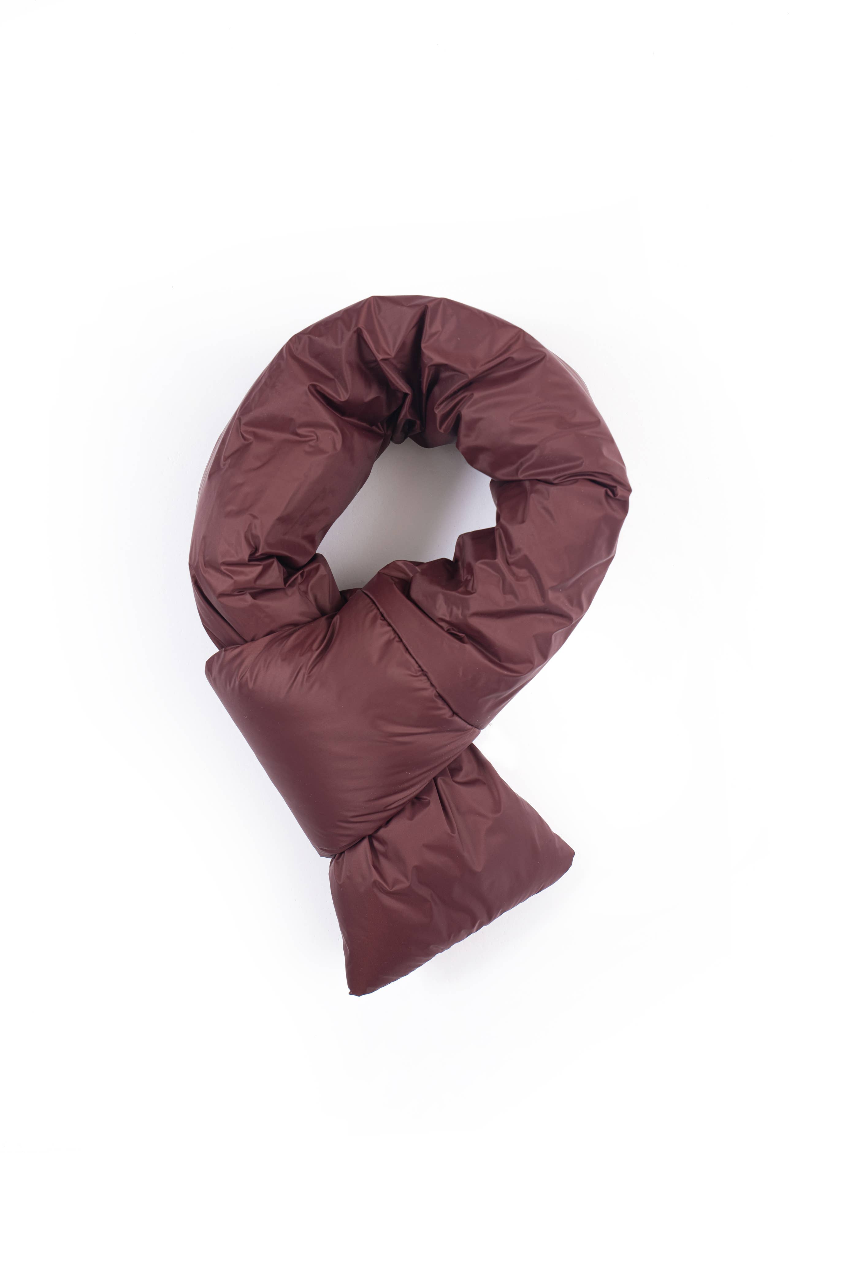 Mini padded water repellent nylon scarf: Rosso