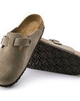 Birkenstock Taupe Suede Boston Clog