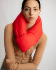 Mini padded water repellent nylon scarf: Rosso