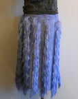 Ganni Persian Violet Fringe Mesh Skirt - Size 42
