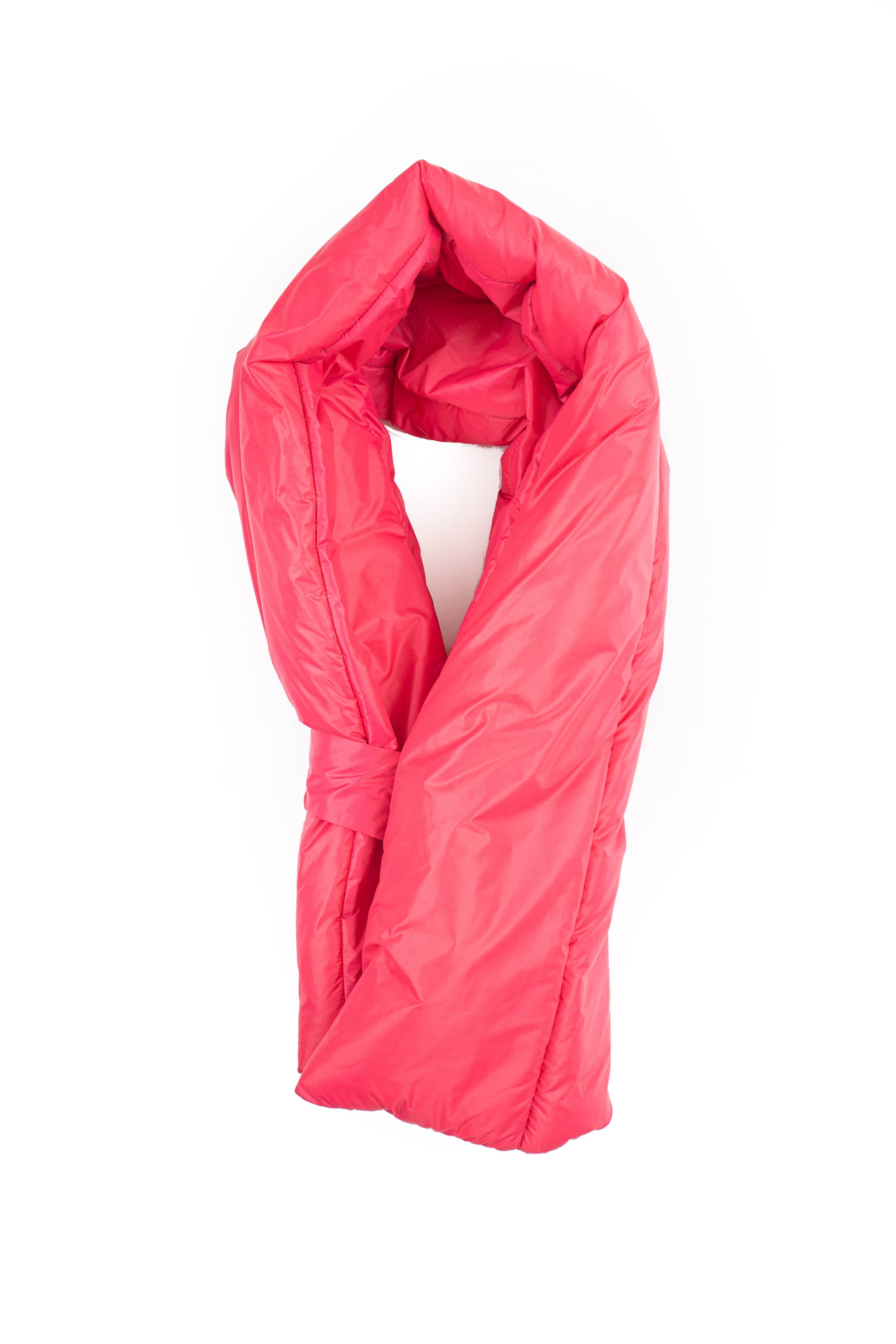 Padded water repellent nylon scarf: Plum