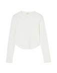 Closed Ivory Ribbed Long-Sleeve Organic Cotton Blend Shirt