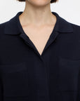 Closed Cotton-Cashmere Blend Navy Cardigan