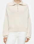 Closed Stone Beige Troyer Quarter Zip Sweater