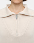 Closed Stone Beige Troyer Quarter Zip Sweater