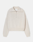 Closed Stone Beige Troyer Quarter Zip Sweater