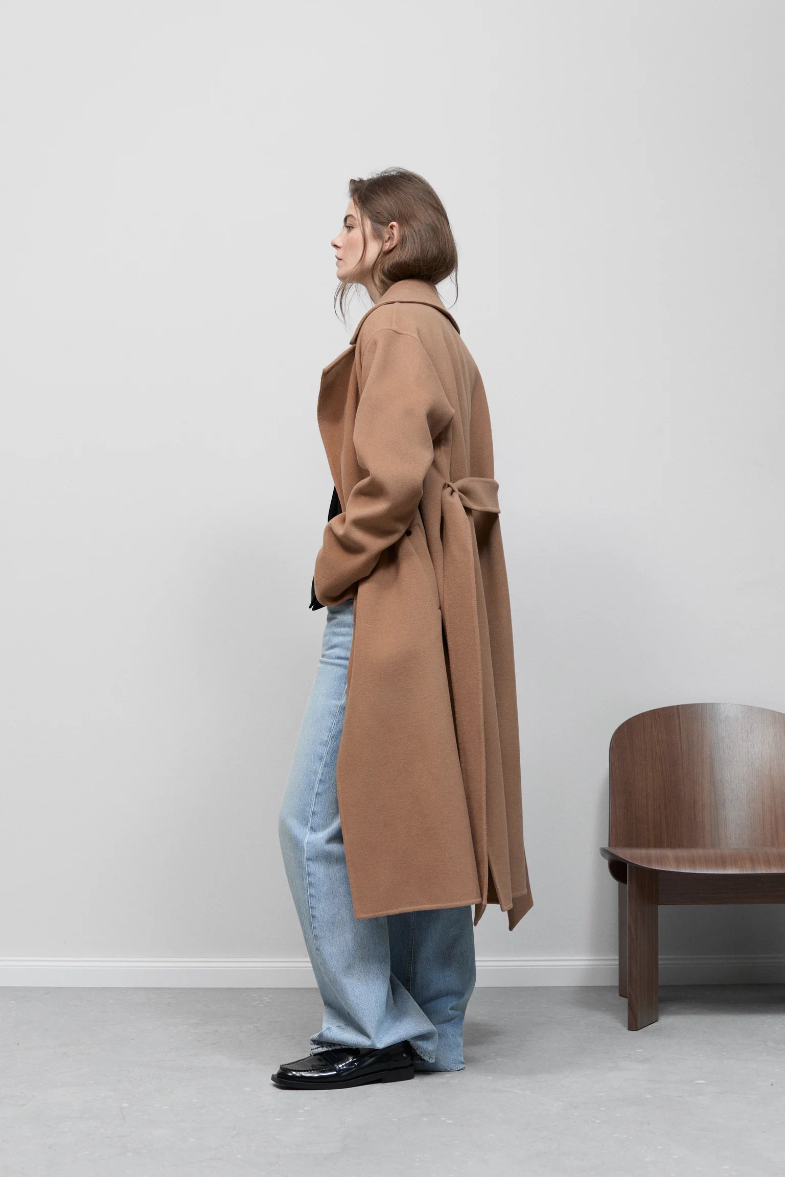 Closed Wrap Coat Biscotti Brown