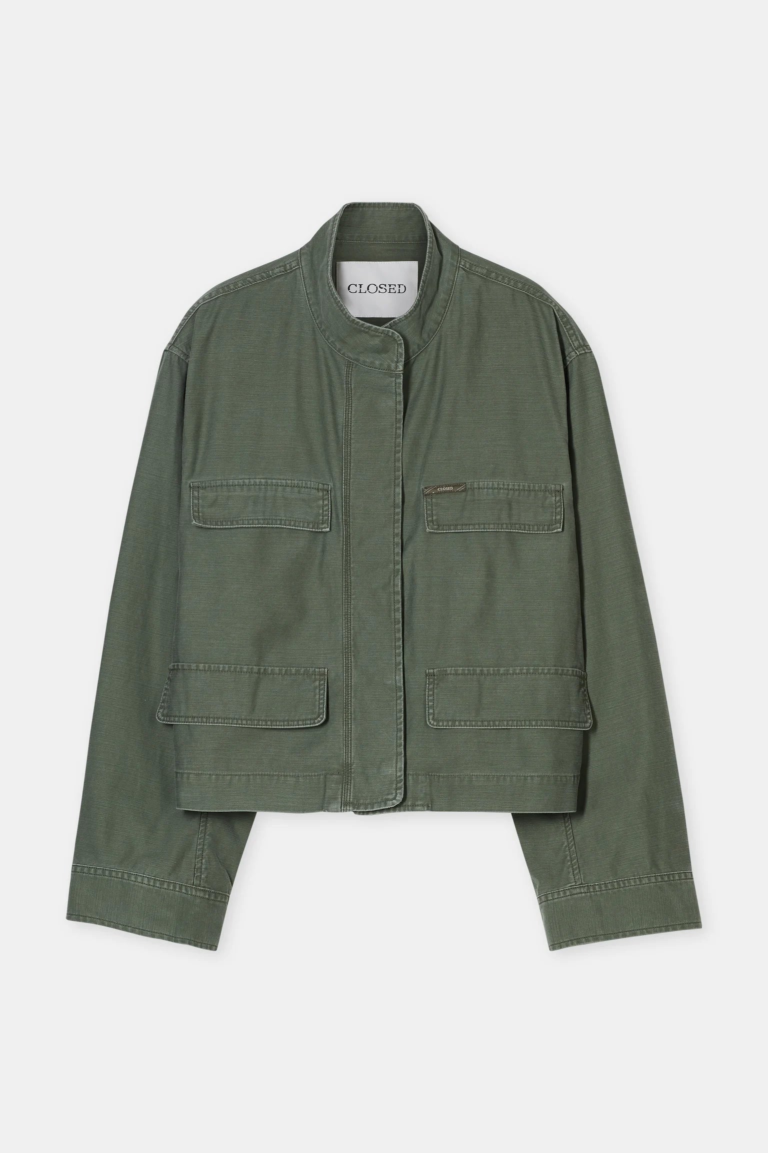 Closed Matcha Green Cropped Field Jacket