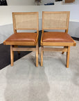 Set of Two: Pierre Jeanneret Style Vintage Dining and Living Room Chair