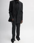 Tibi Recycled Tropical Wool Blazer with Black Belt