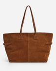 Flattered Lesley Tote Shoulder Bag Suede Bourbon