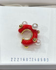 Hannayoo Works Red Teardrop Sculpture Single Ear Cuff