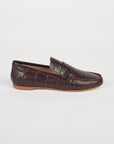 Jamie Haller Espresso Croc Penny Loafer