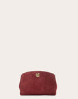 Liffner Maroon Suede Pushlock Clutch