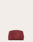 Liffner Maroon Suede Pushlock Clutch