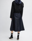 Tibi Navy Eco-Nylon Circle Skirt