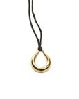 Odette New York Brass and Black Silk Rhodes Necklace