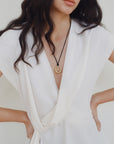 Odette New York Brass and Black Silk Rhodes Necklace