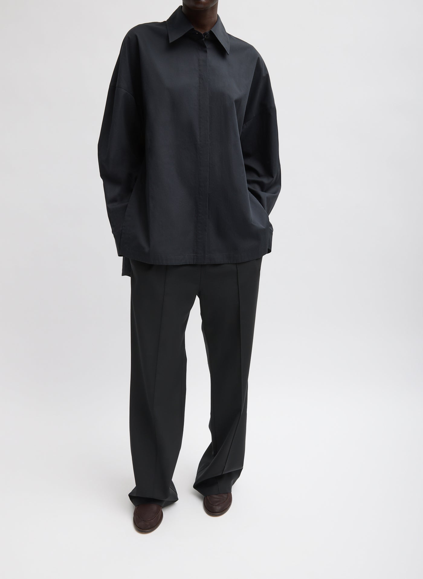 Tibi Black Oversized Gabe Shirt