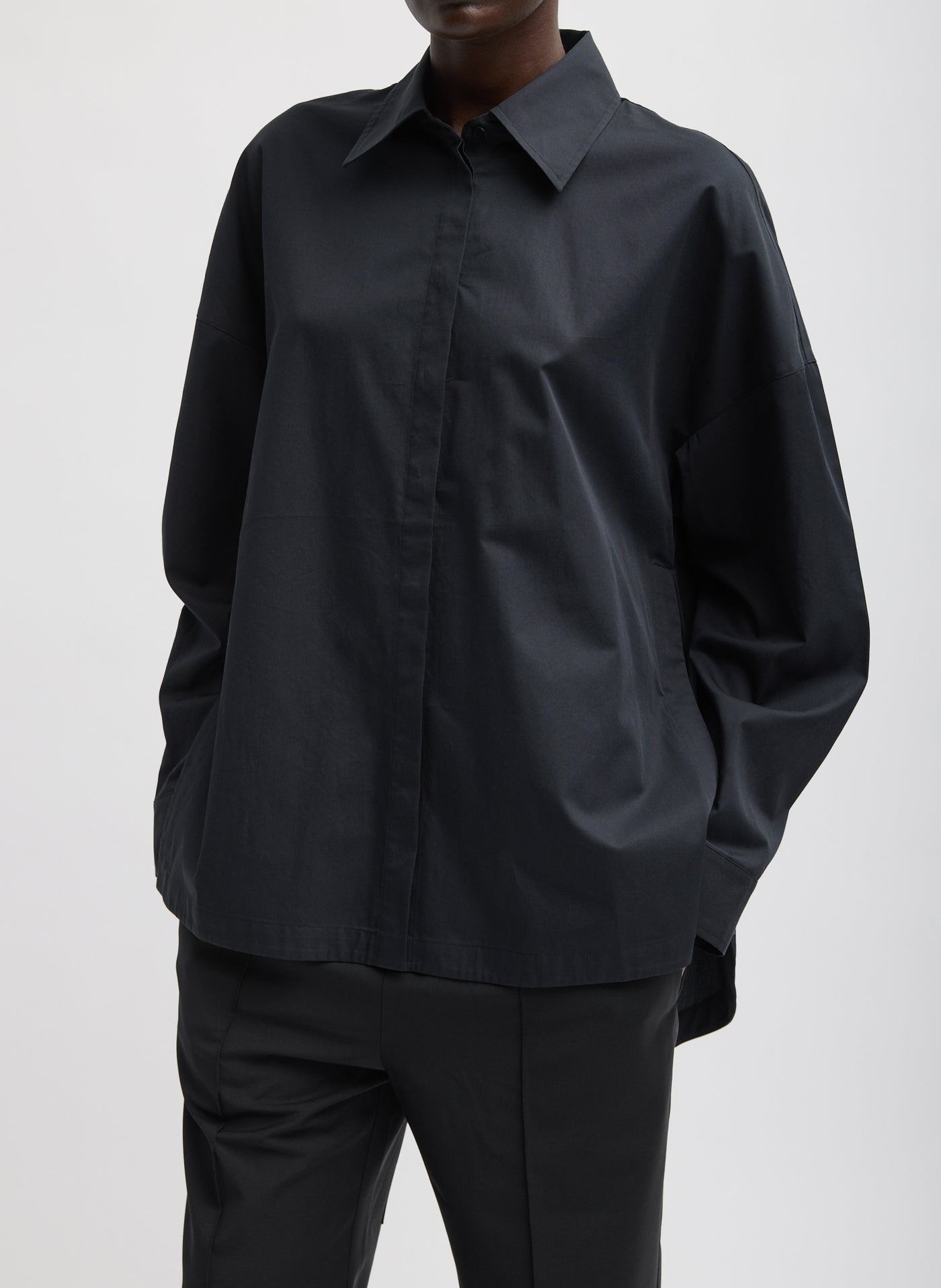 Tibi Black Oversized Gabe Shirt