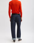 Tibi Skinlike Mercerized Wool Red V-Neck Sweater