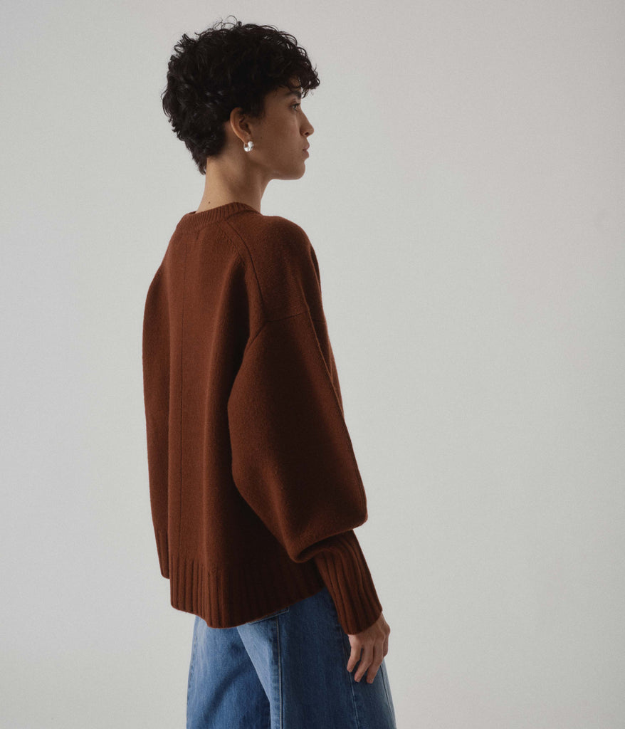 Sayaka Davis Cinnamon Balloon Sleeve Sweater