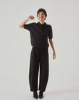 Sayaka Davis Black Compact Knit Polo