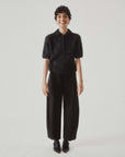 Sayaka Davis Black Compact Knit Polo