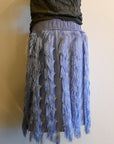 Ganni Persian Violet Fringe Mesh Skirt - Size 42