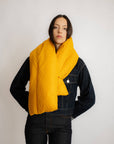 Padded water repellent nylon scarf: Navy