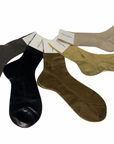 Maria La Rosa Black Laminated Ribbed Socks