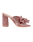 Loeffler Randall Metallic Rose Penny Pleated Bow Sandal