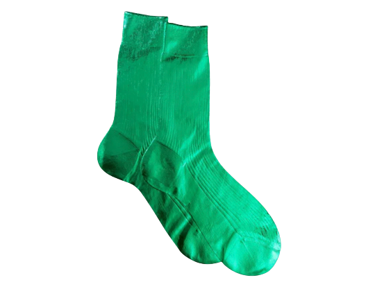 Maria La Rosa Emerald Laminated Ribbed Socks