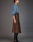 Love Binetti Kaia Leather Skirt