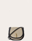 Little Liffner Leather and Linen Macheroni Saddle Handbag